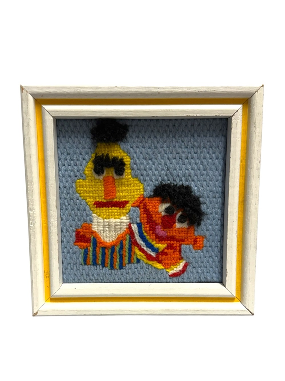 VTG Bert and Ernie Needlecraft Framed Art